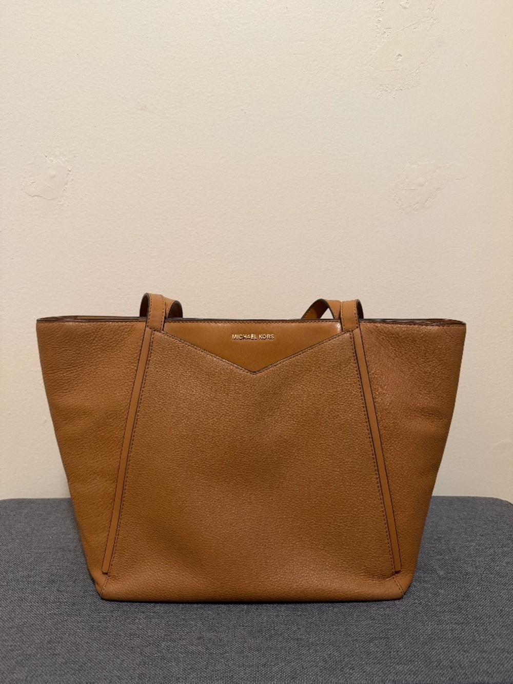 Michael Kors Whitney Large Pebbled Soft Acorn Tote Handbag Purse Bag w/ Tag